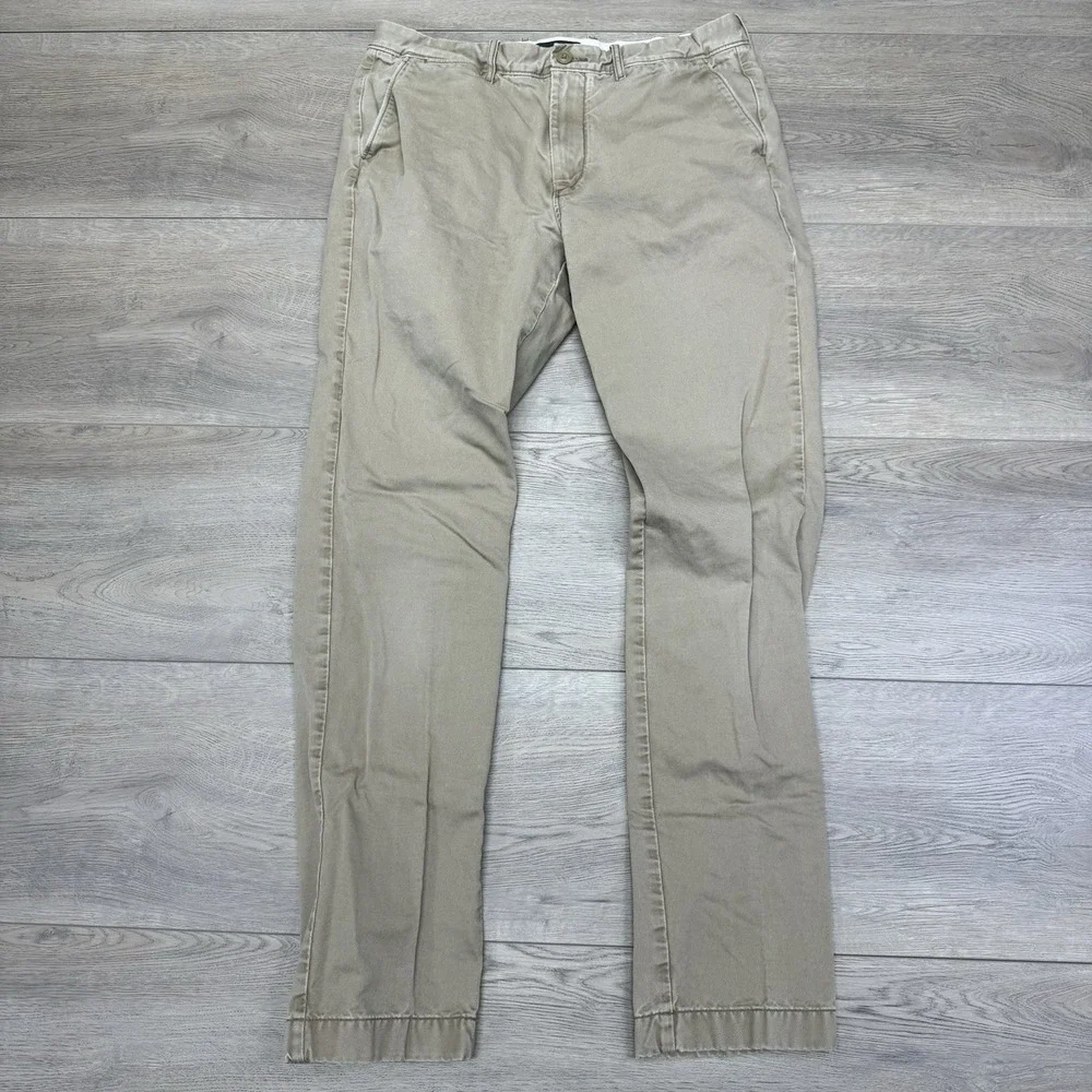 J Crew Oarsman Khaki Beige Pants Men's Sz 32x34‎ Preppy Casual